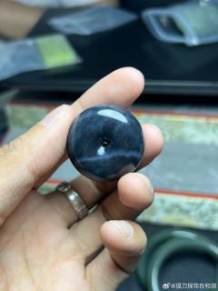 116【和田玉】青花一线平安扣
